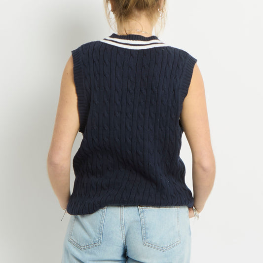 Tommy Hilfiger Cable Knit Sweater Vest - UK 12