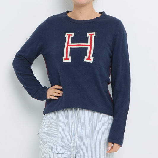 Tommy Hilfiger Letter Print Crewneck Sweater - UK 12