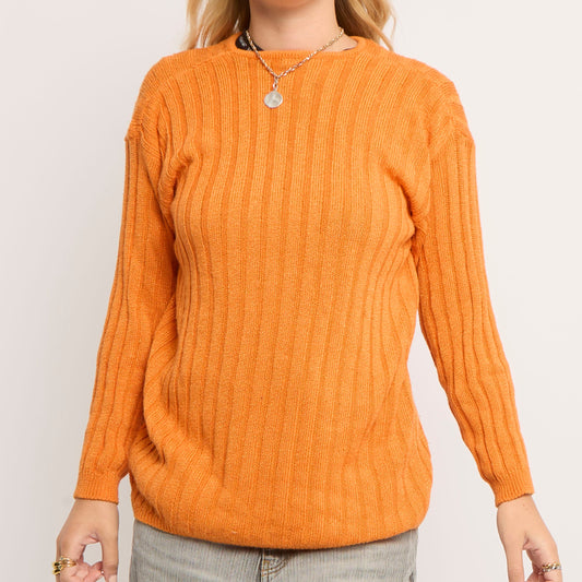 Cable & Ribbed Heavy Knit Crewneck Sweater - UK 12