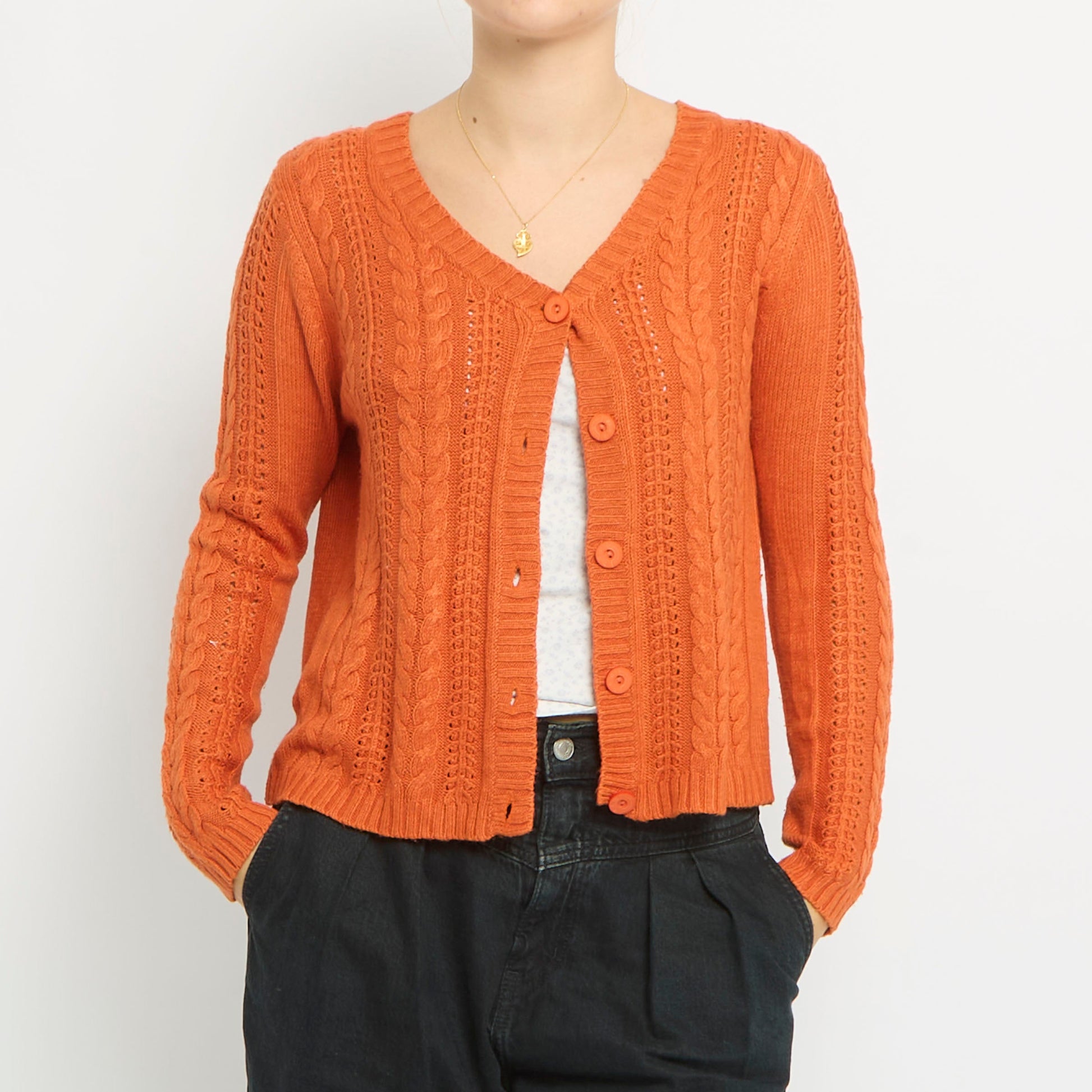 Cable Open Knit Cardigan-UK 12