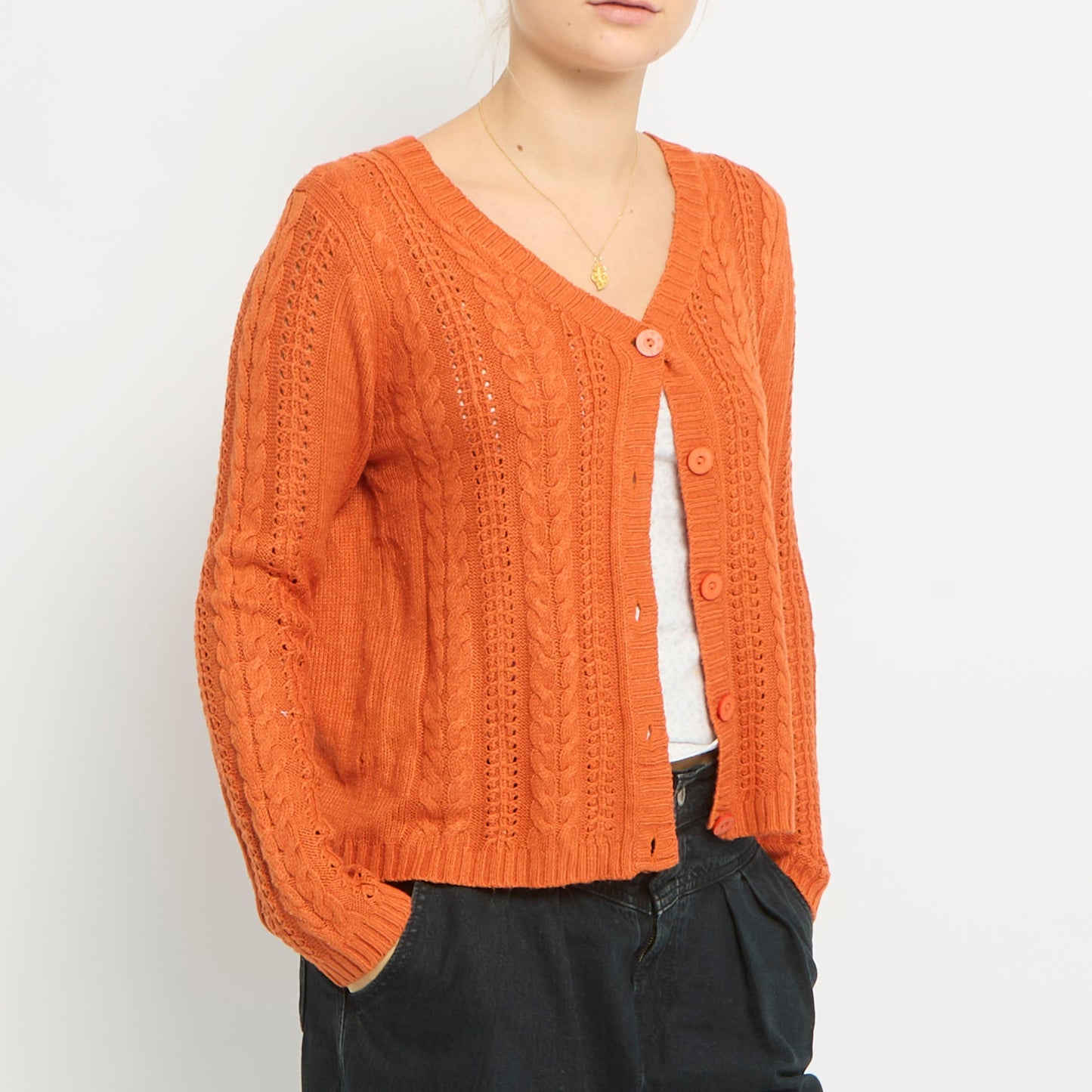 Cable Open Knit Cardigan - UK 12