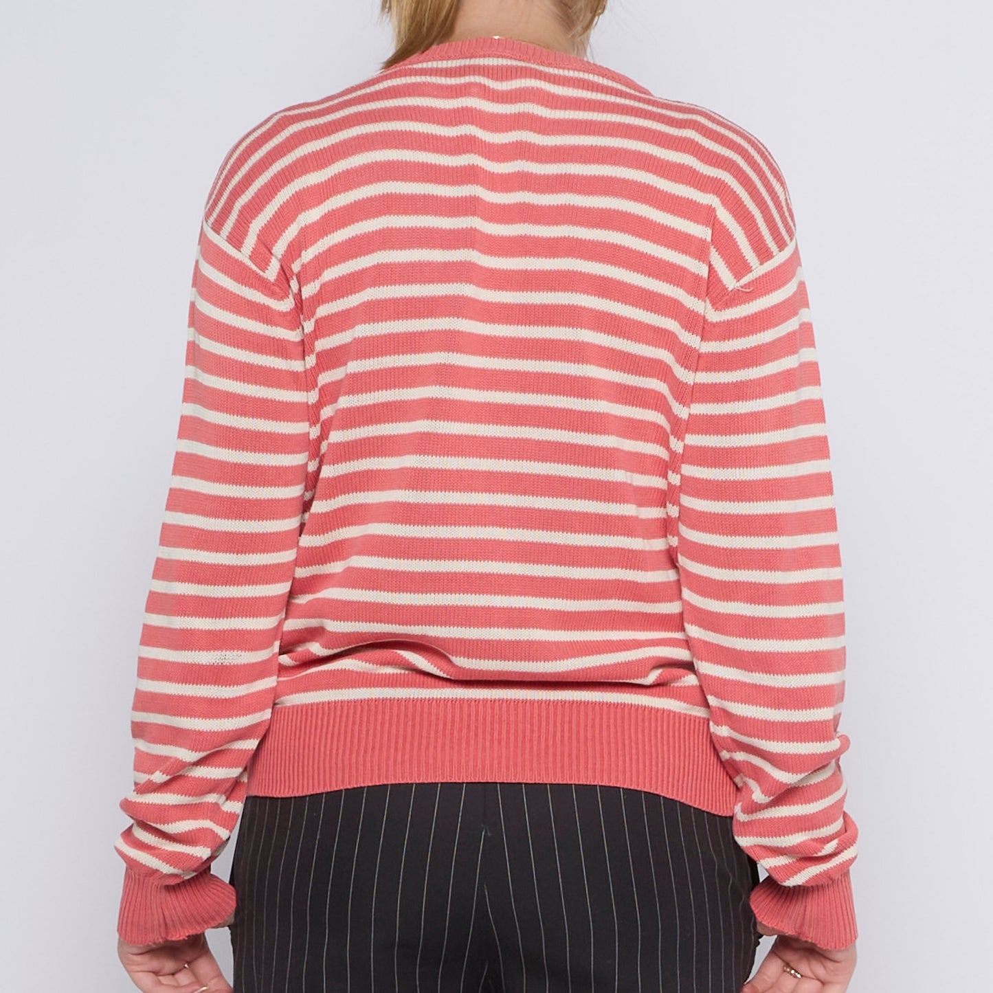 Fred Perry V-Neck Striped Sweater - UK 12