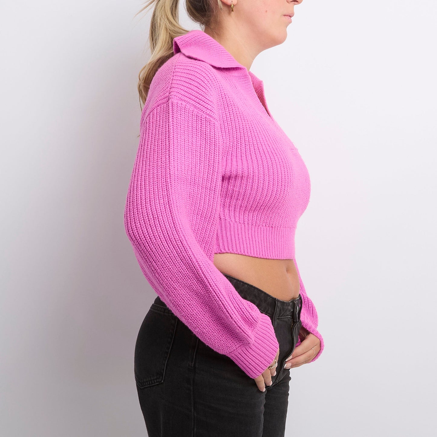 Heavy Knit V-Neck Sweater - UK 12