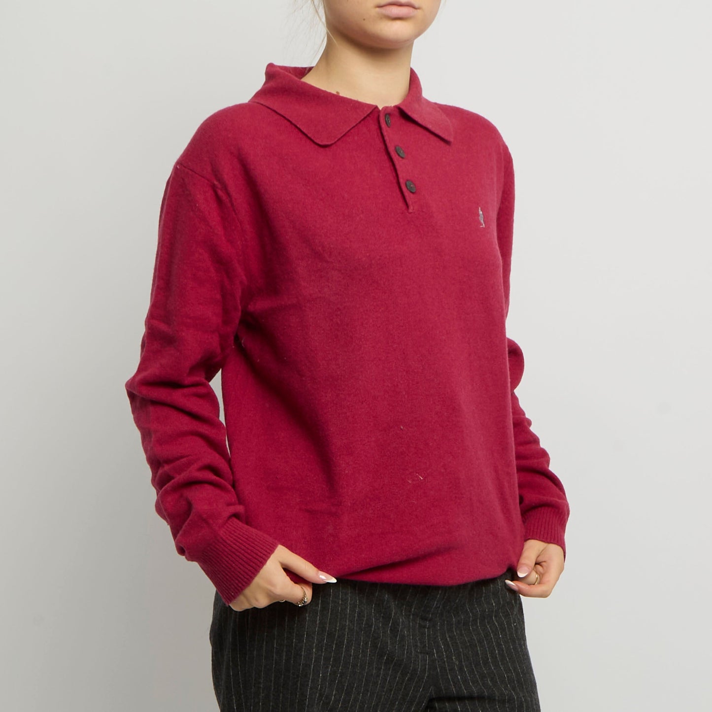 Collared Knitted Jumper Marlboro Classics - UK 12