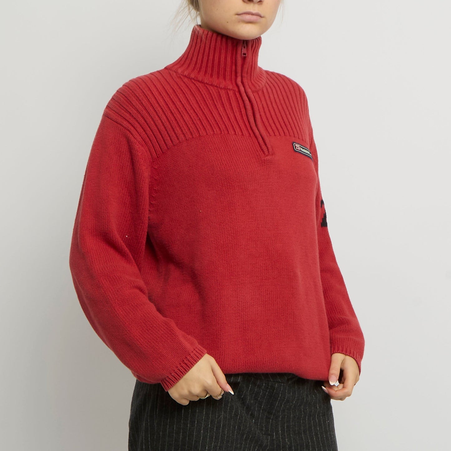 Timberland Quarter Zip Ribbed Jumper - UK 12