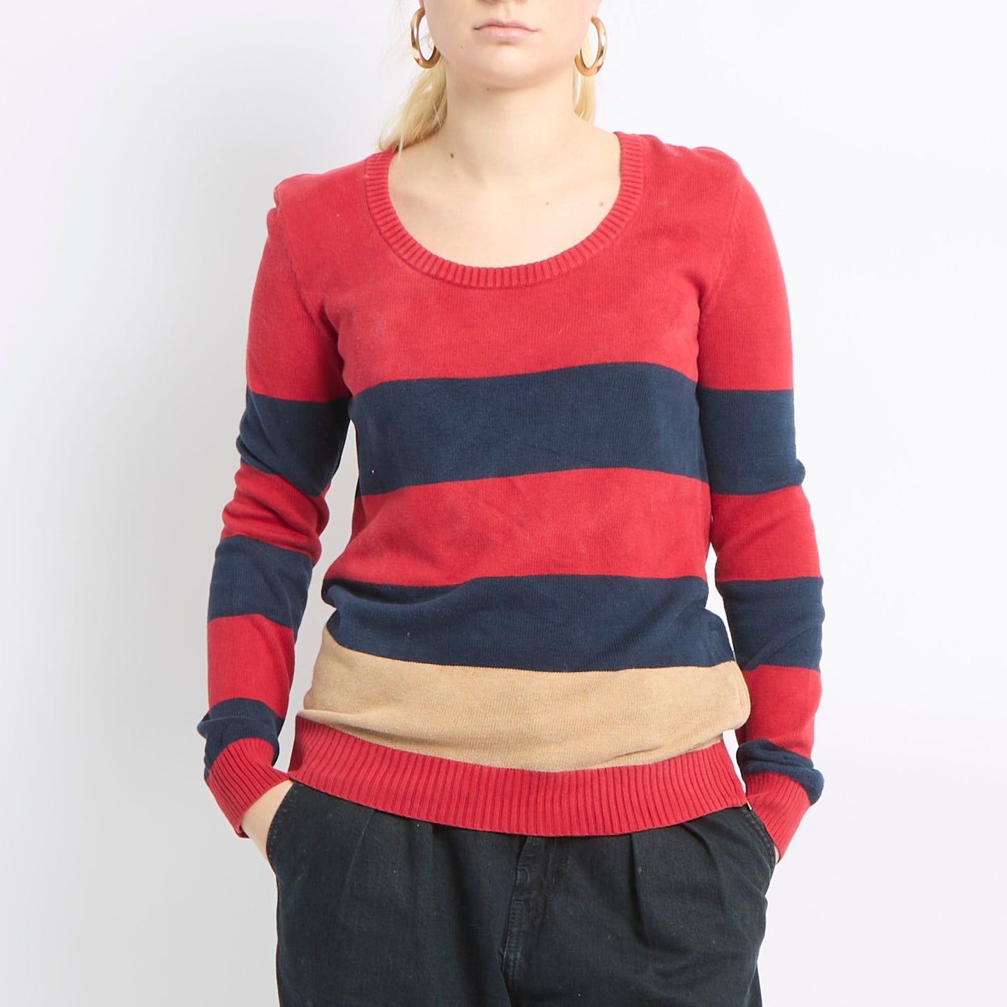 Tommy Hilfiger Stripe Crew Neck Sweatshirt - UK 12