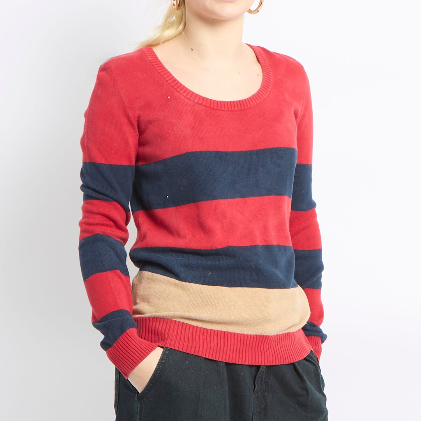 Tommy Hilfiger Stripe Crew Neck Sweatshirt - UK 12