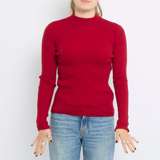 Ribbed High Neck Knit top - UK 12