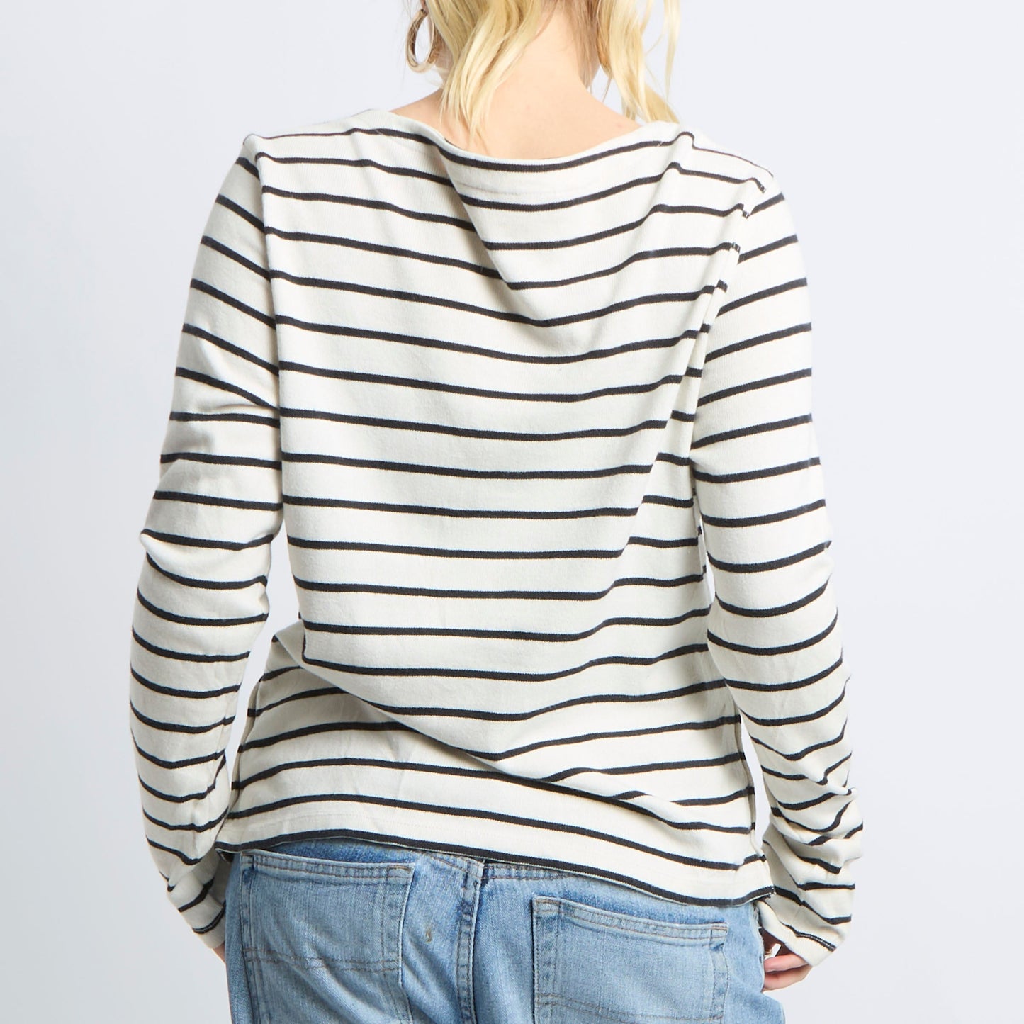 Stripe Button Detail Sweater - UK 12