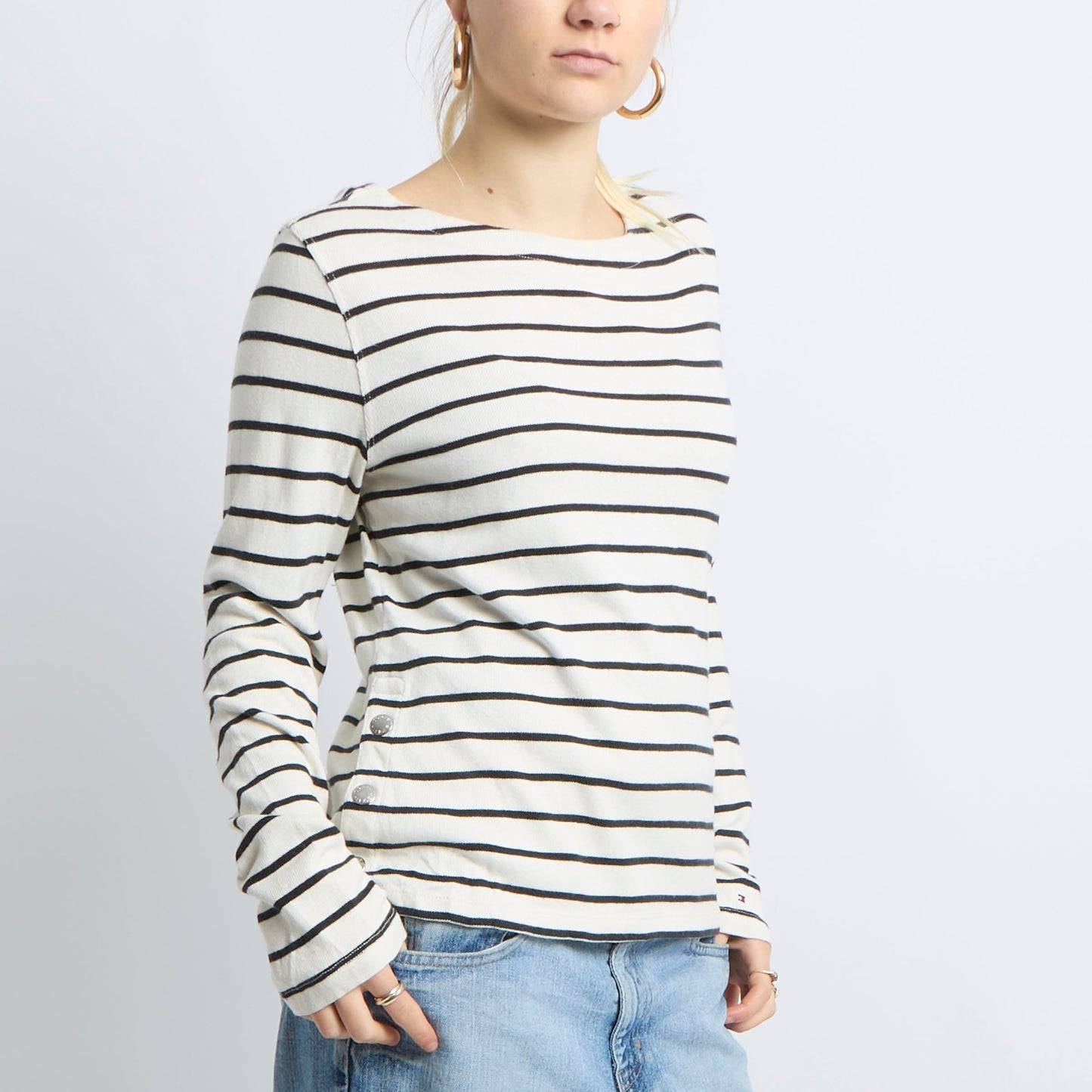 Stripe Button Detail Sweater - UK 12