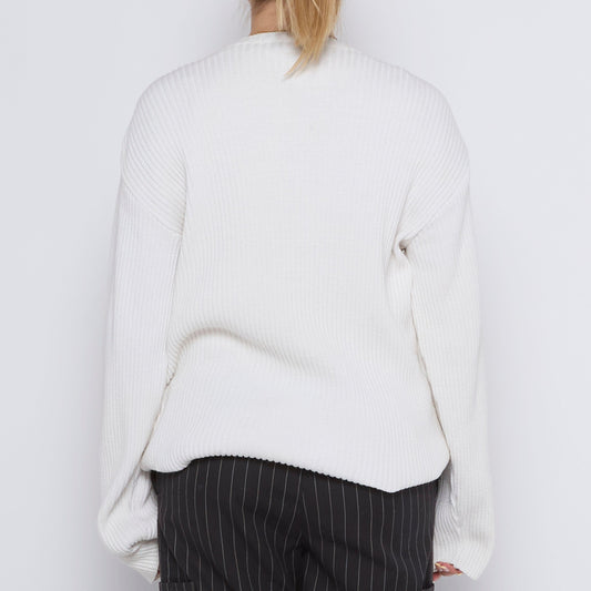 Graphic Ribbed Oversized Sweater - UK 12