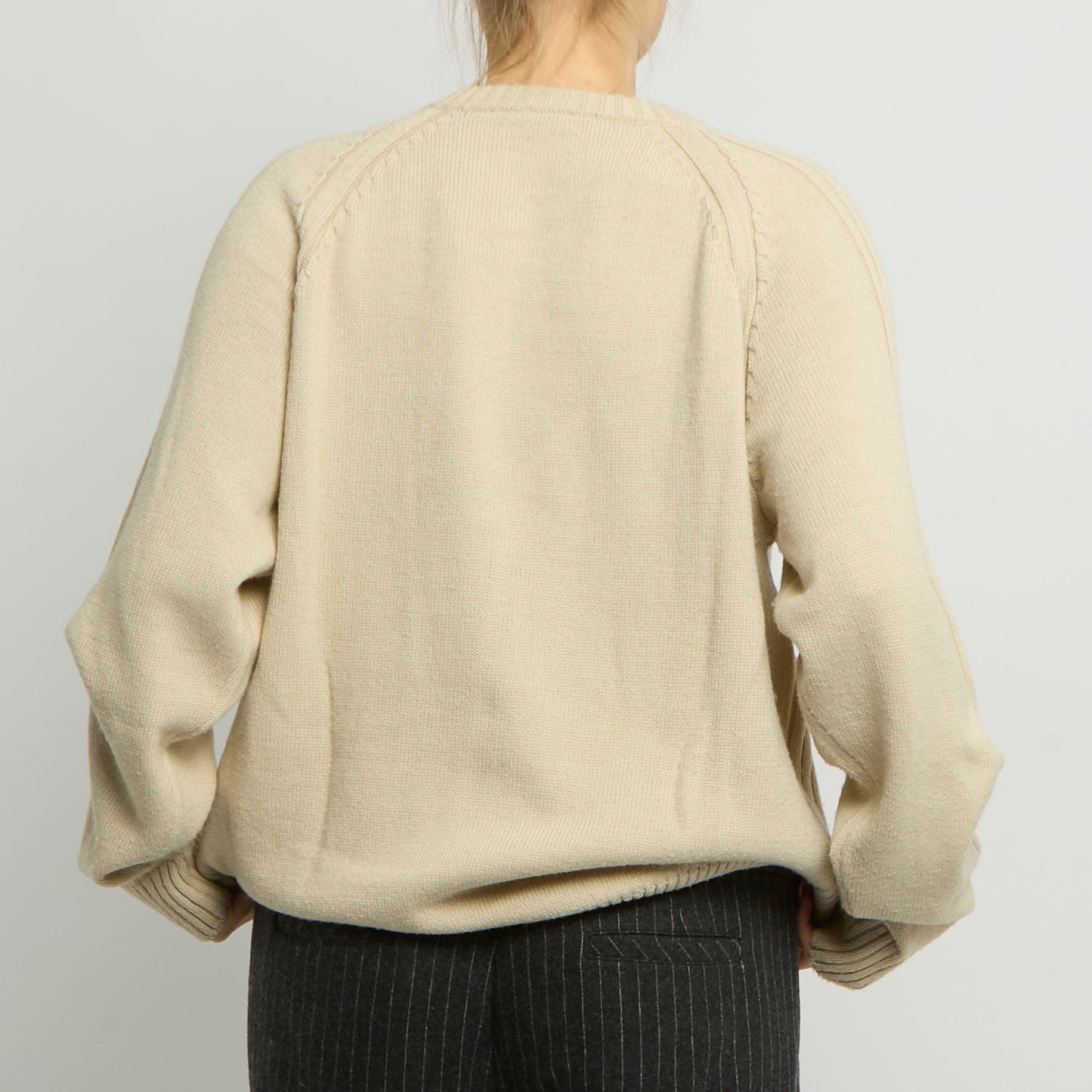 Zip Arm Detail Knitted Sweatshirt - UK 14