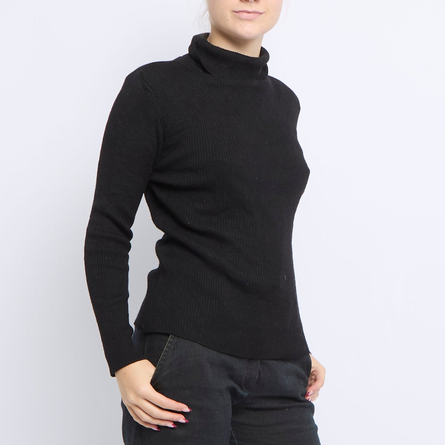 Ribbed Turtleneck Sweater - UK 14