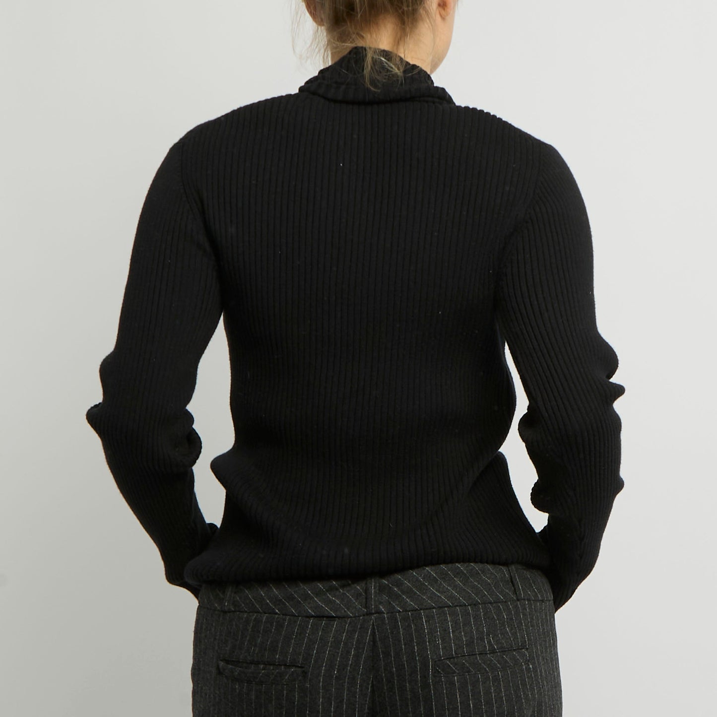 Ribbed Polo Neck Top - UK 14