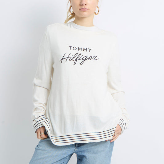 Tommy Hilfiger Logo Sweatshirt - UK 14