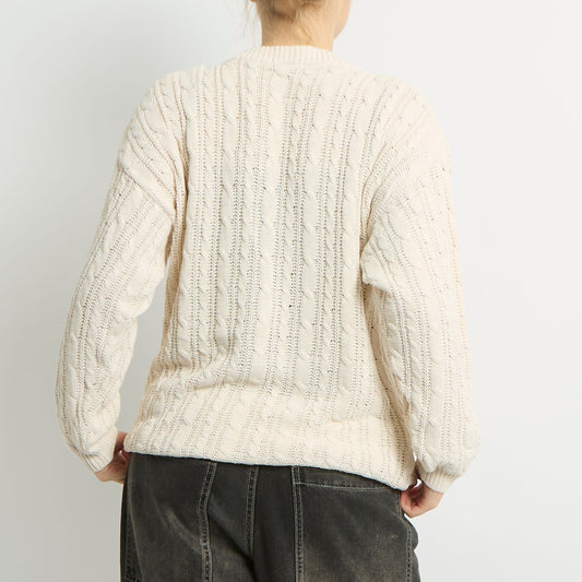 Cable Knit Heavy Knitted Cardigan - UK 14