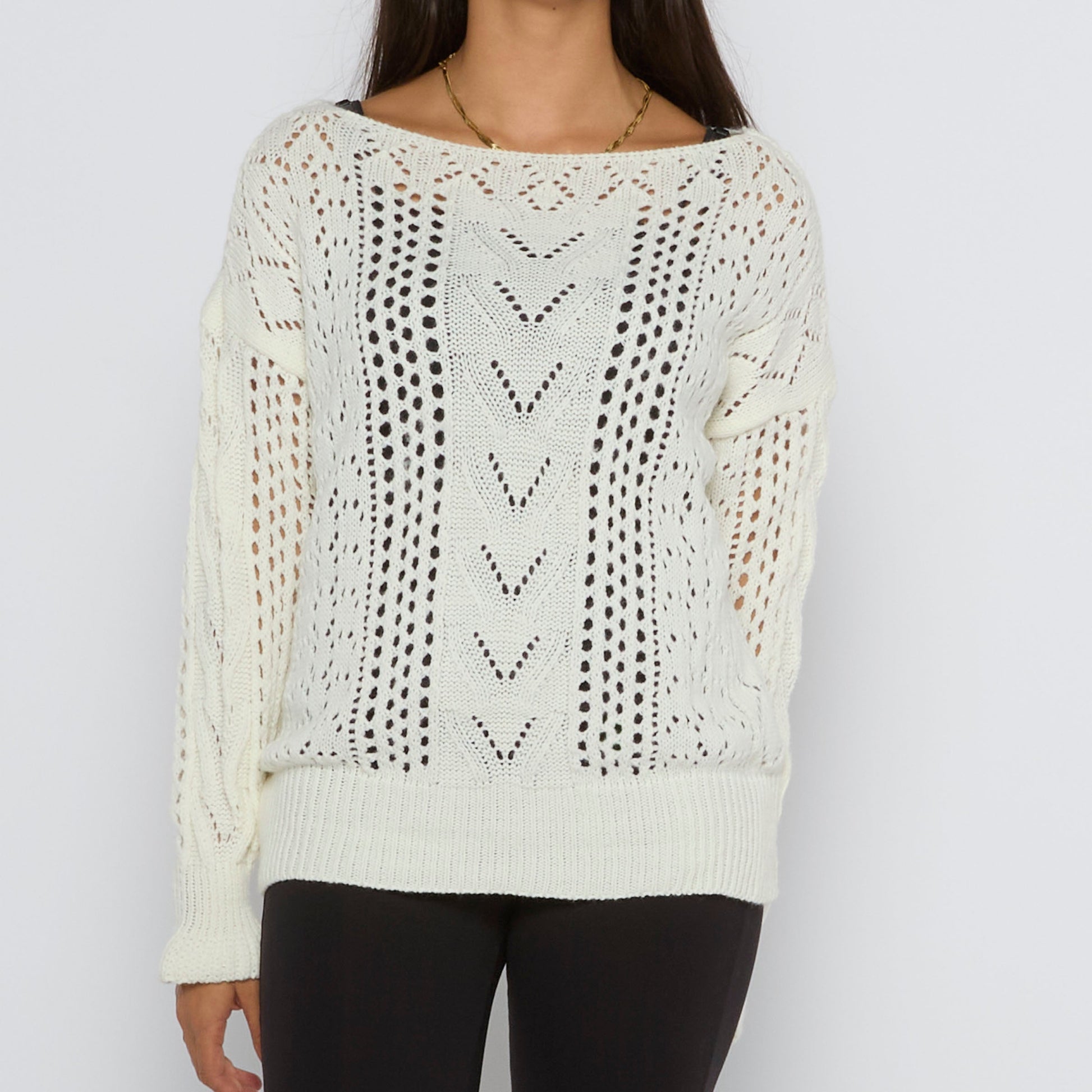 Knitted Wide Neck Sweater - UK 14