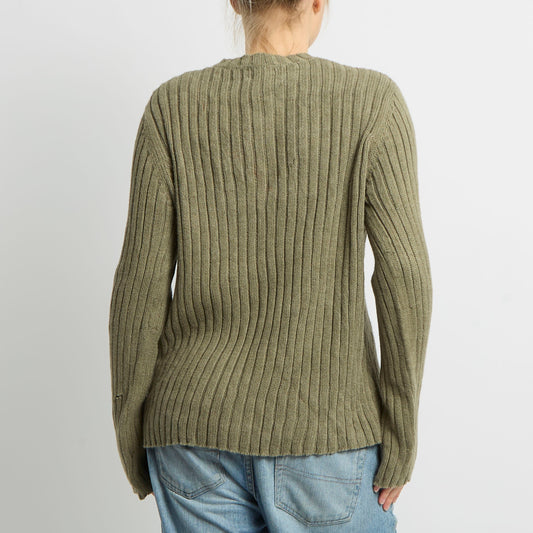 Ralph Lauren Ribbed Knit Jumper - UK 14