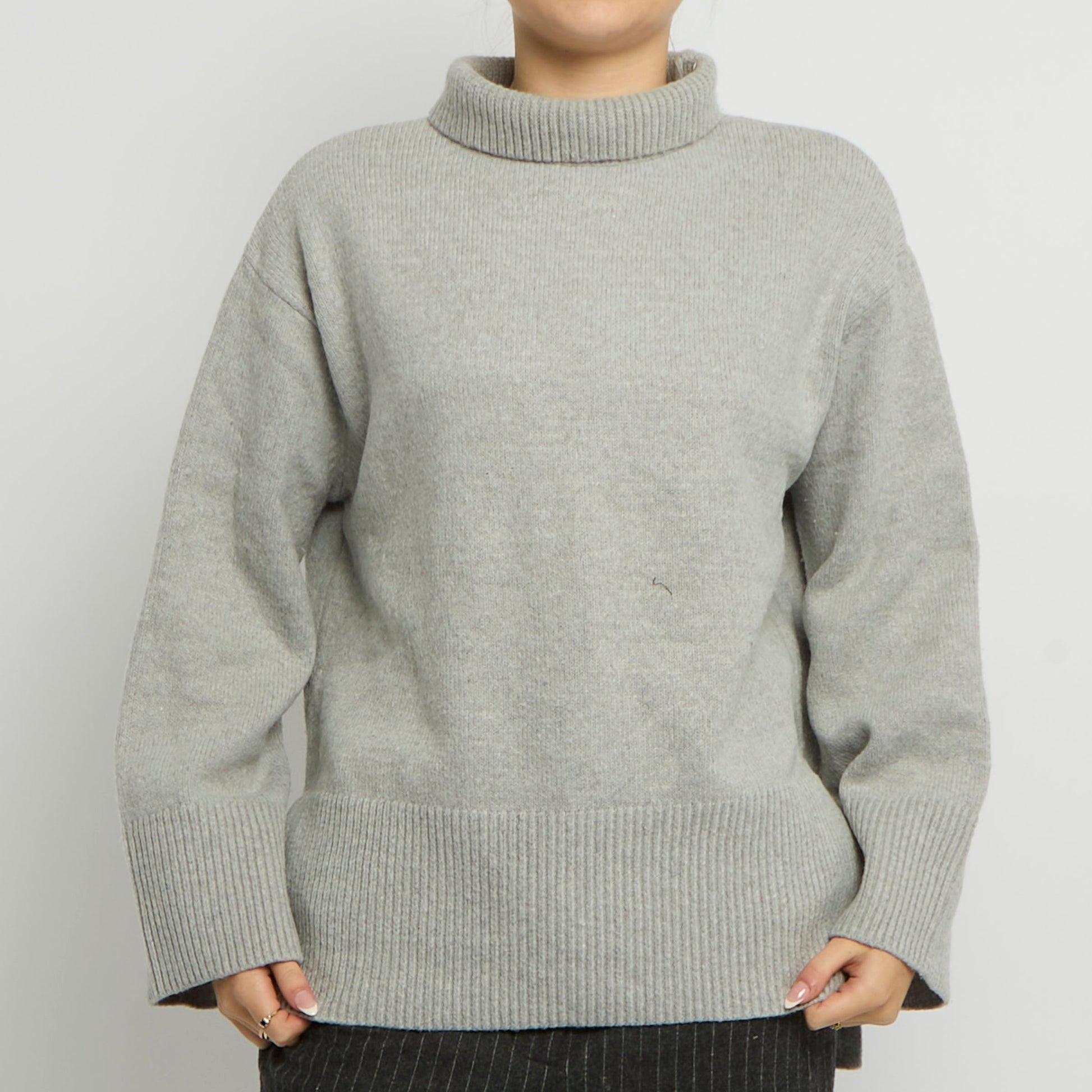 Chunky Knit Polo Neck Jumper - UK 14