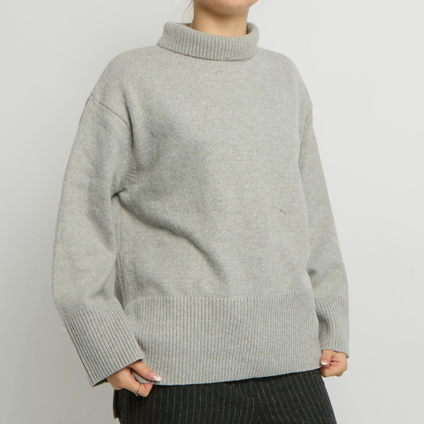 Chunky Knit Polo Neck Jumper - UK 14