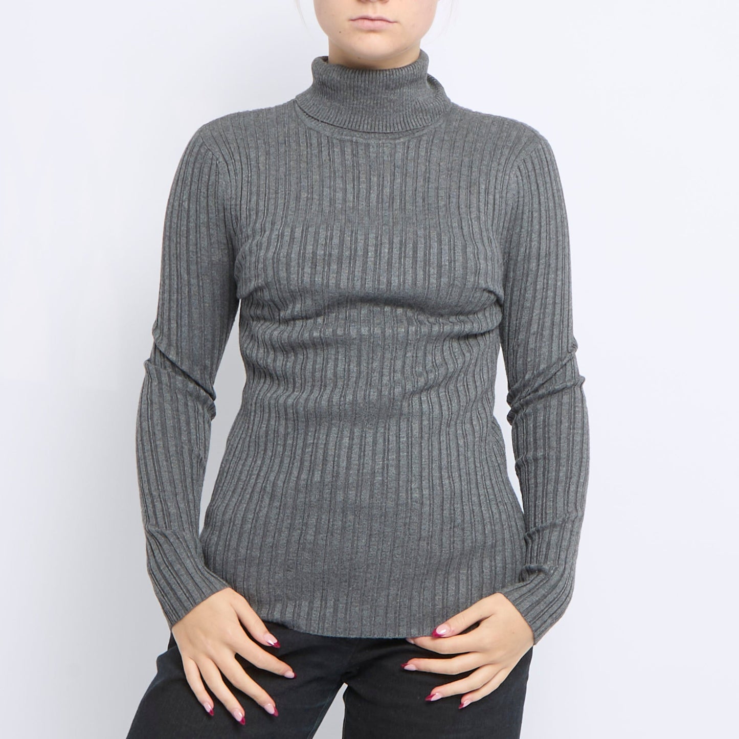 Ribbed Turtleneck Sweater - UK 14