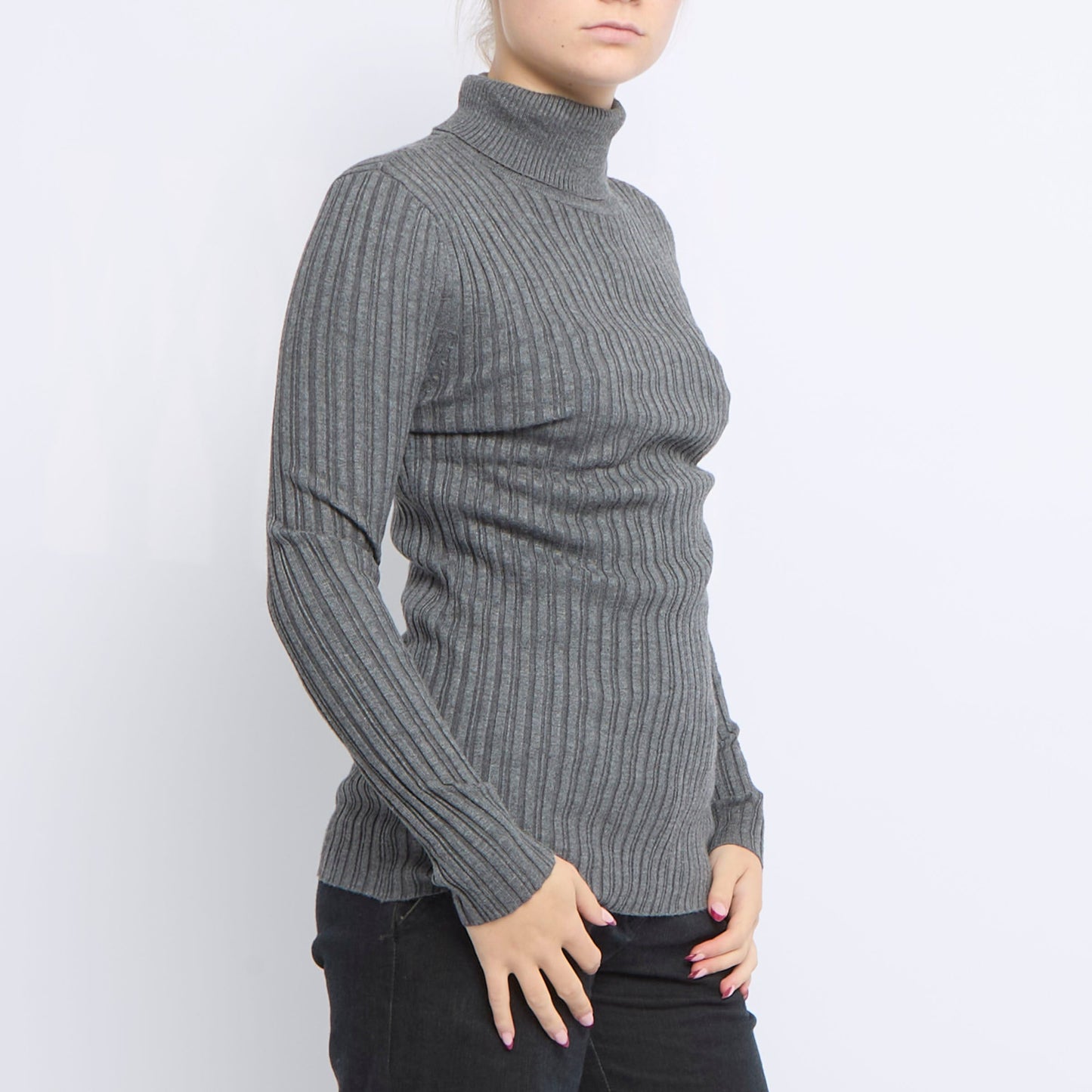 Ribbed Turtleneck Sweater - UK 14