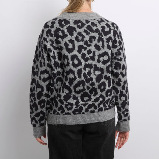 Leopard  Heavy Knit Sweater - UK 14