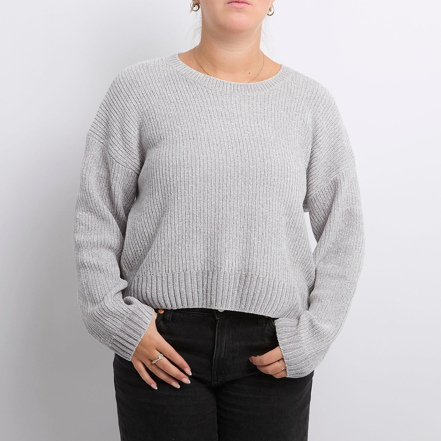 Ribbed Heavy Knit Sweater - UK 14