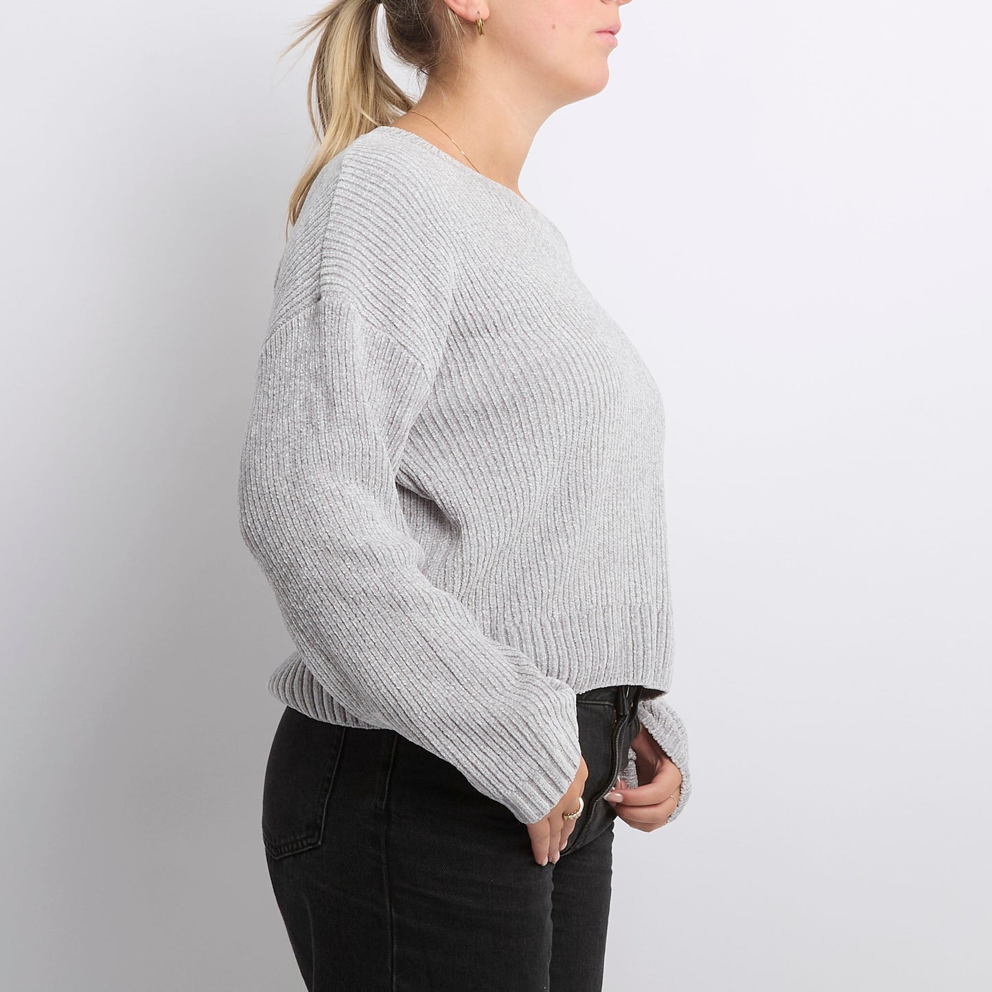 Ribbed Heavy Knit Sweater - UK 14