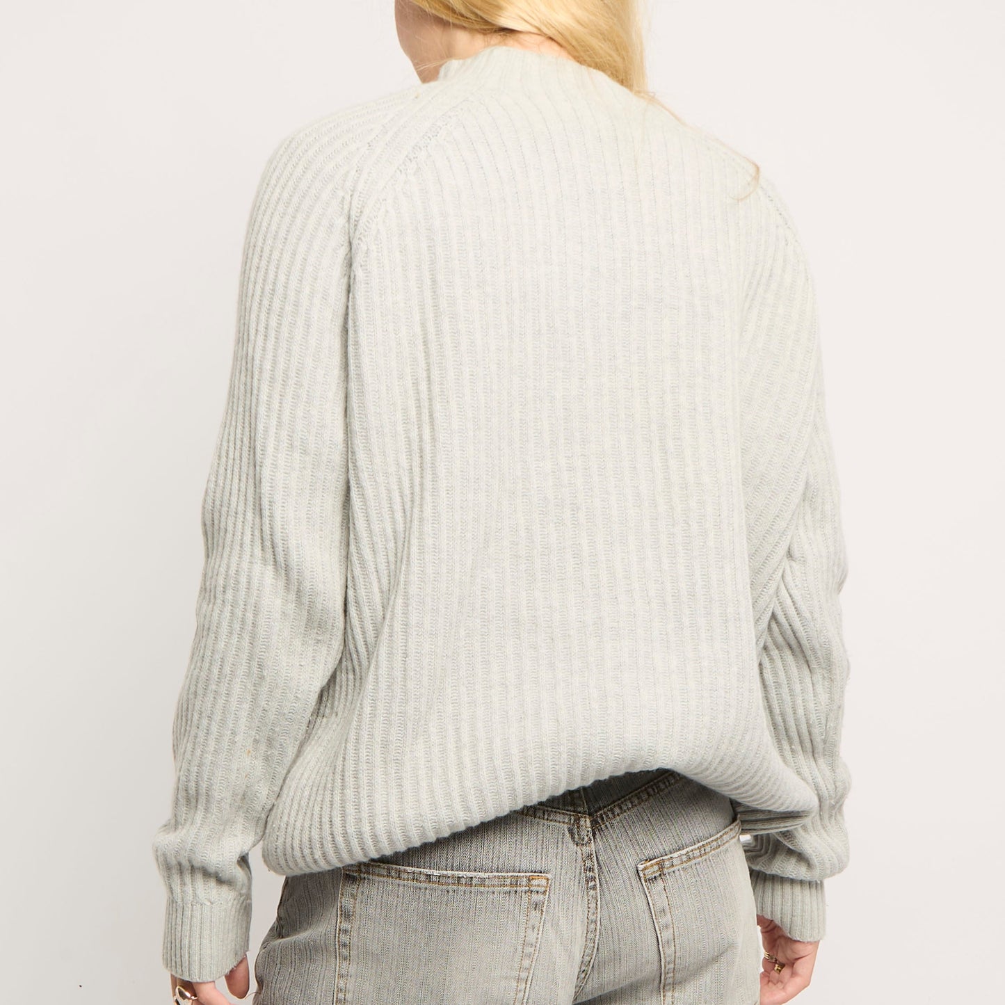 Zip  Ribbed Knitted Sweater - UK 14