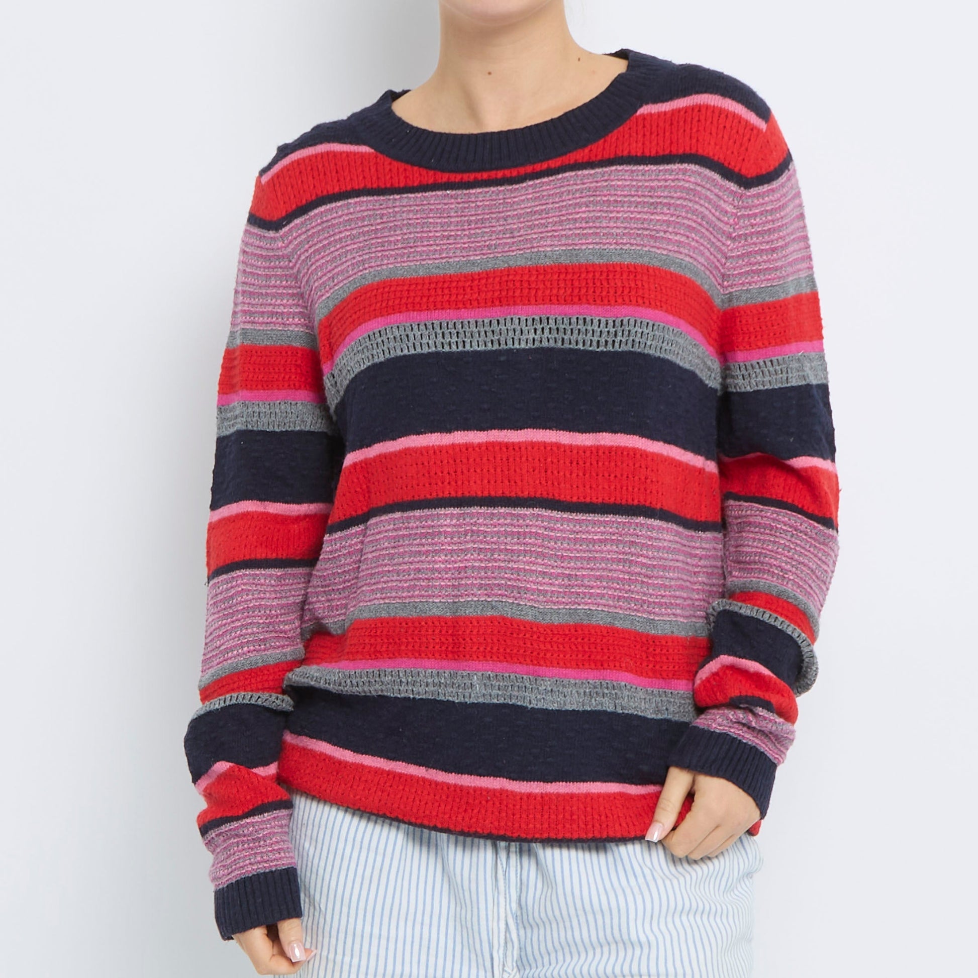 Tommy Hilfiger Striped Knitted Sweater - UK 14