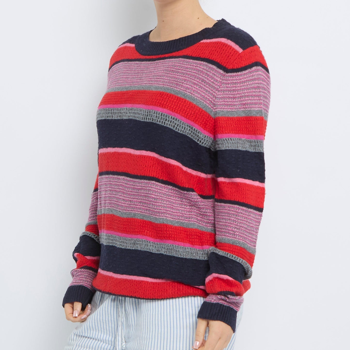 Tommy Hilfiger Striped Knitted Sweater - UK 14