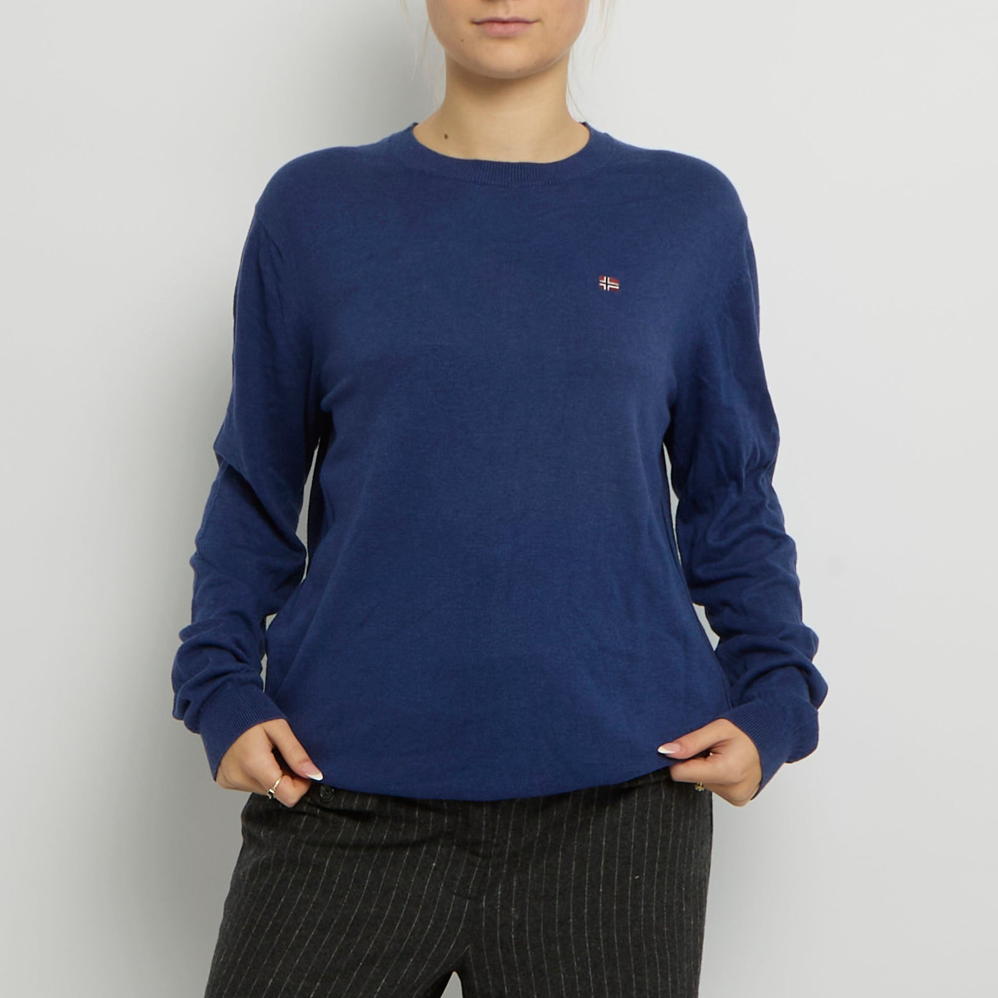 Crew Neck Knitted Sweatshirt - UK 14