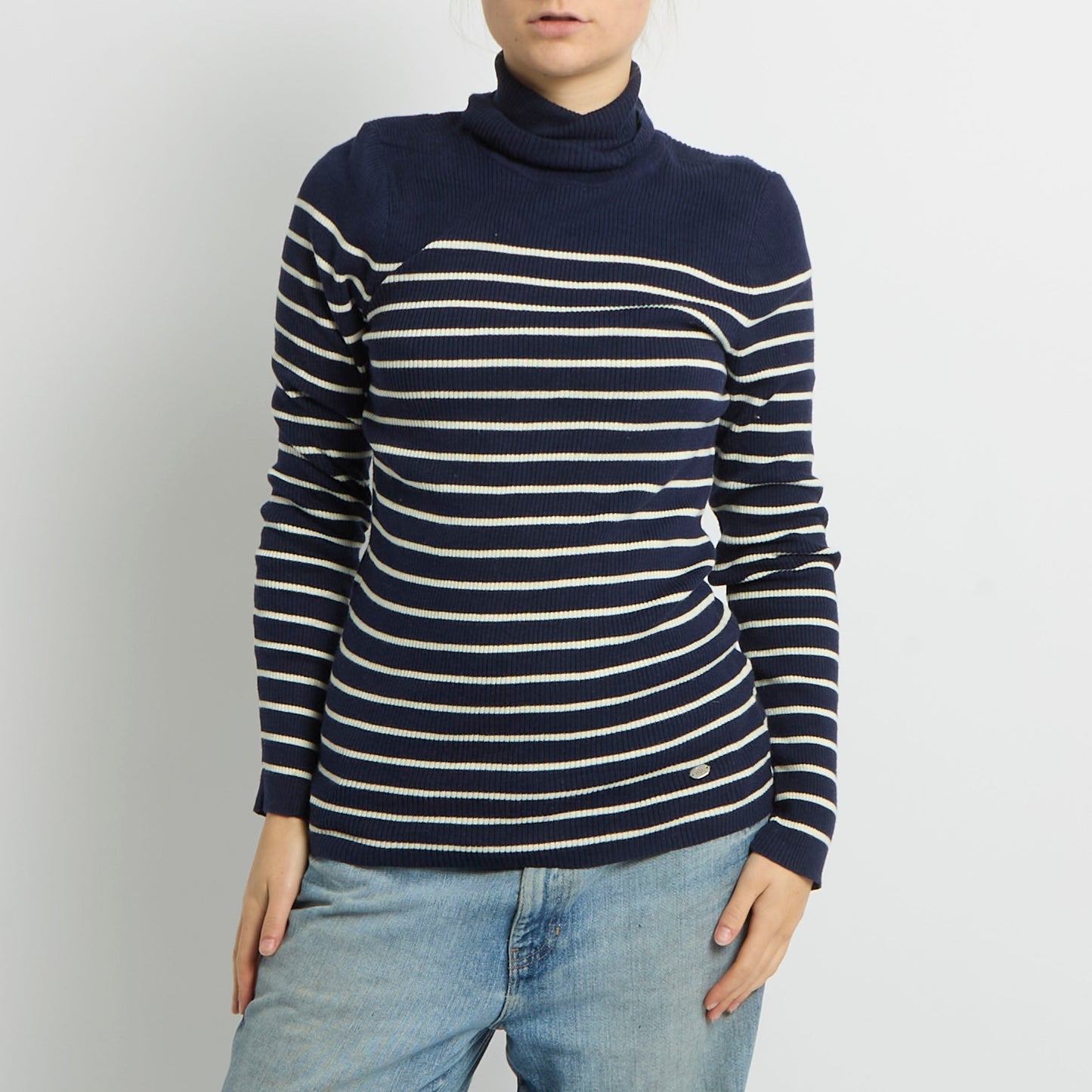 Ralph Lauren Ribbed Polo Neck Top - UK 14