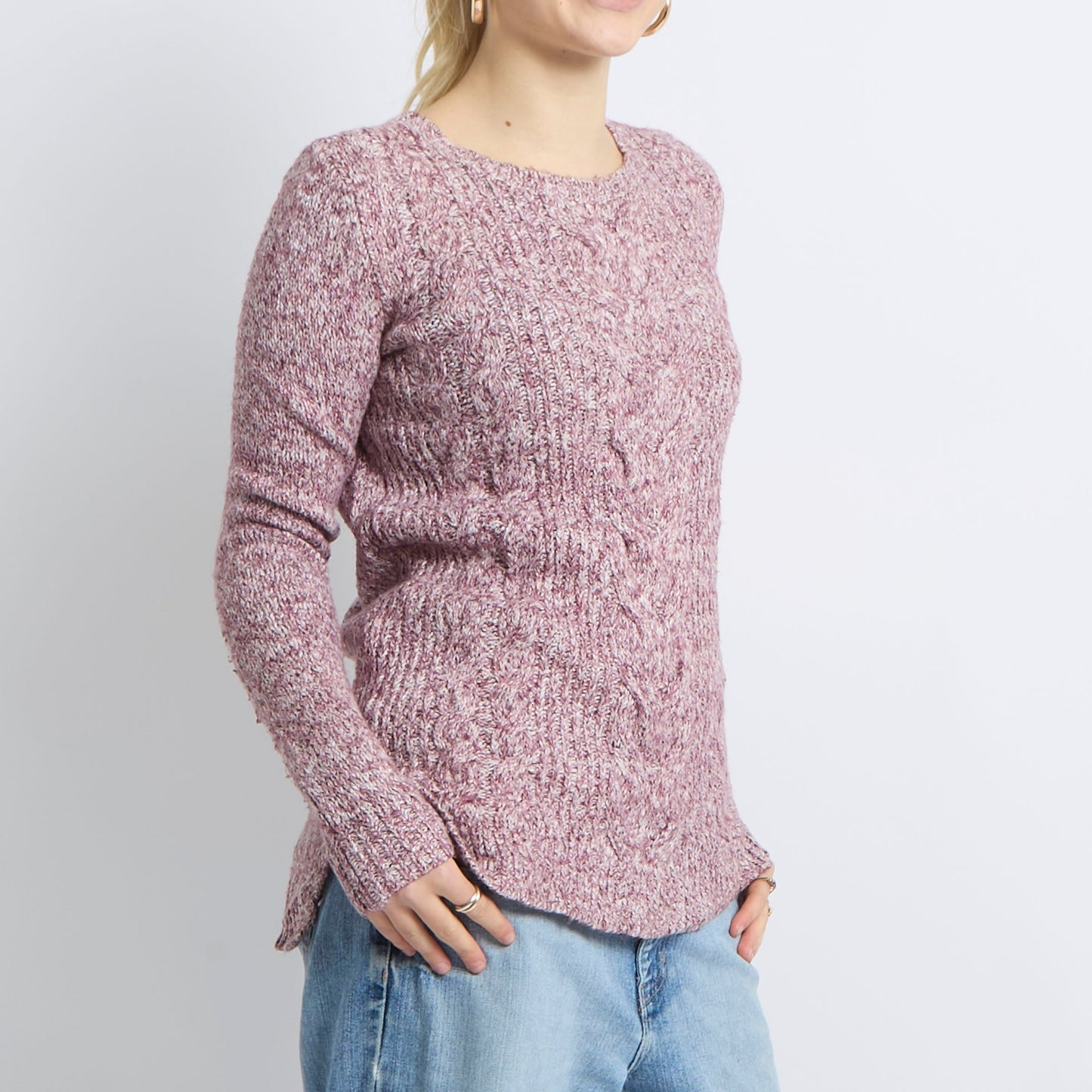 Cable Detail Textured Sweatshirt - UK 14