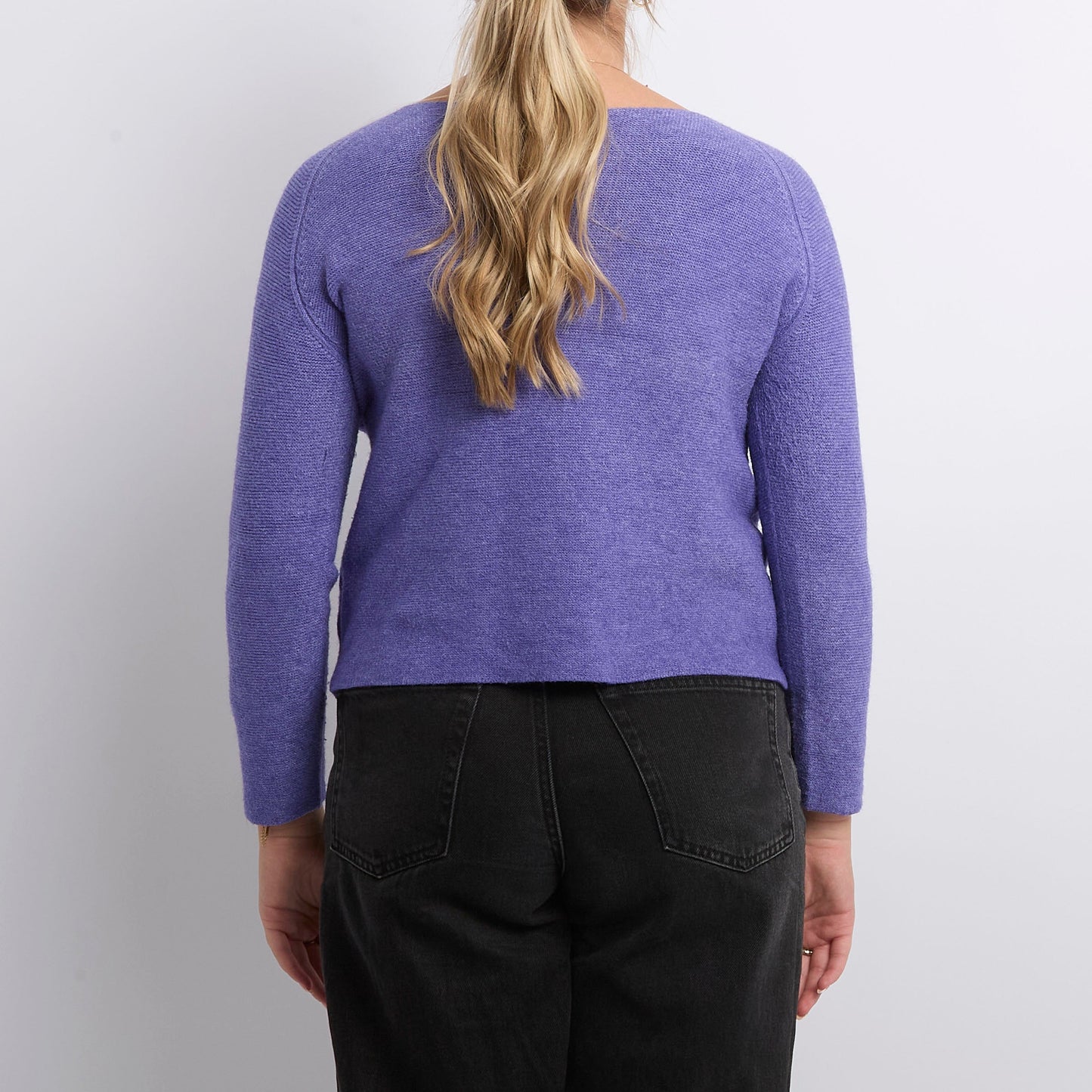 Wide Neck Knitted Sweater - UK 14