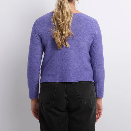 Wide Neck Knitted Sweater - UK 14