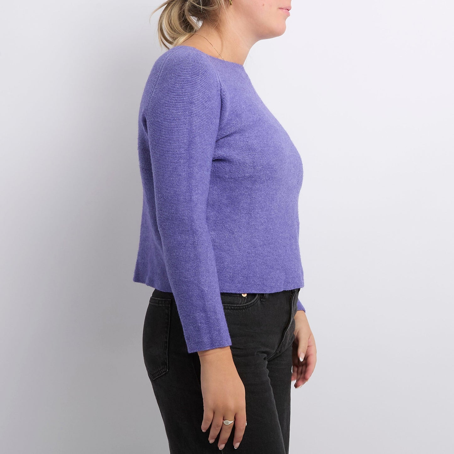 Wide Neck Knitted Sweater - UK 14