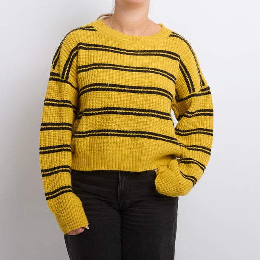 Striped Heavy Knit Sweater - UK 14