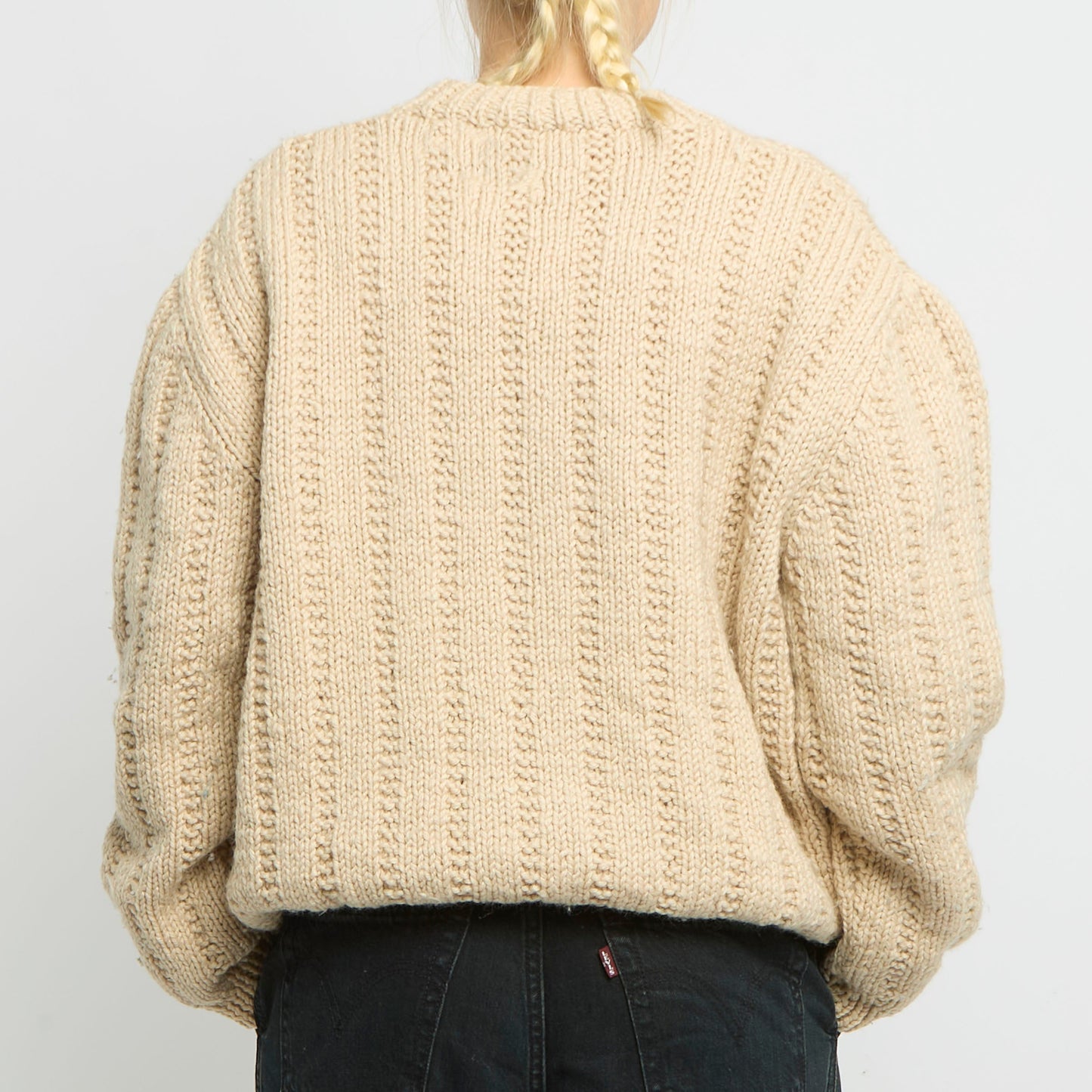 Heavy Knit Button  Sweater - UK 16