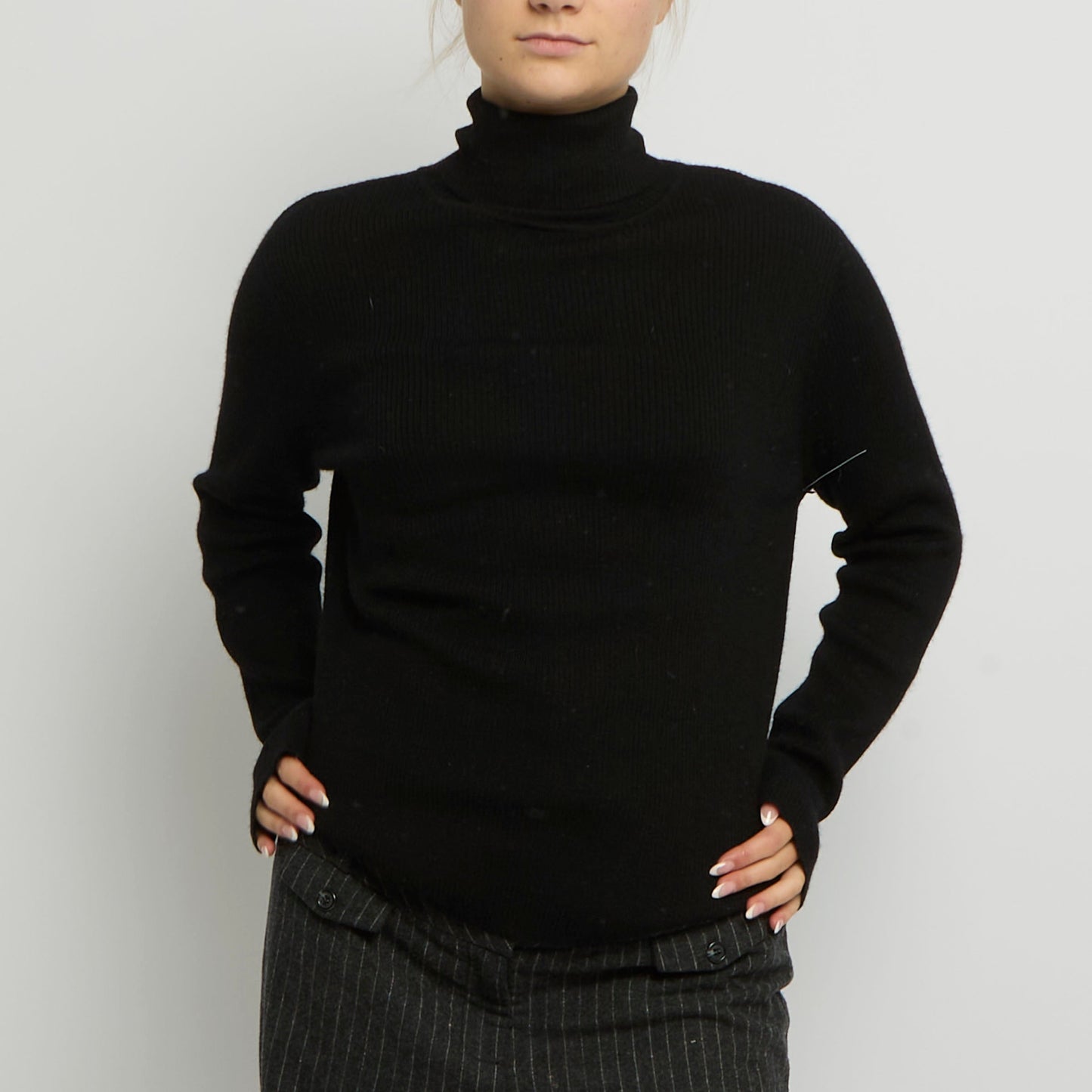 Ribbed Polo Neck Top - UK 16