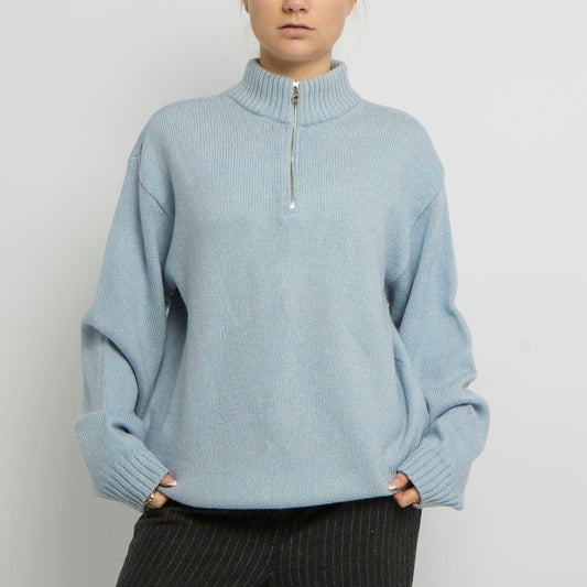 Quarter Zip Heavy Knit Jumper - UK 16