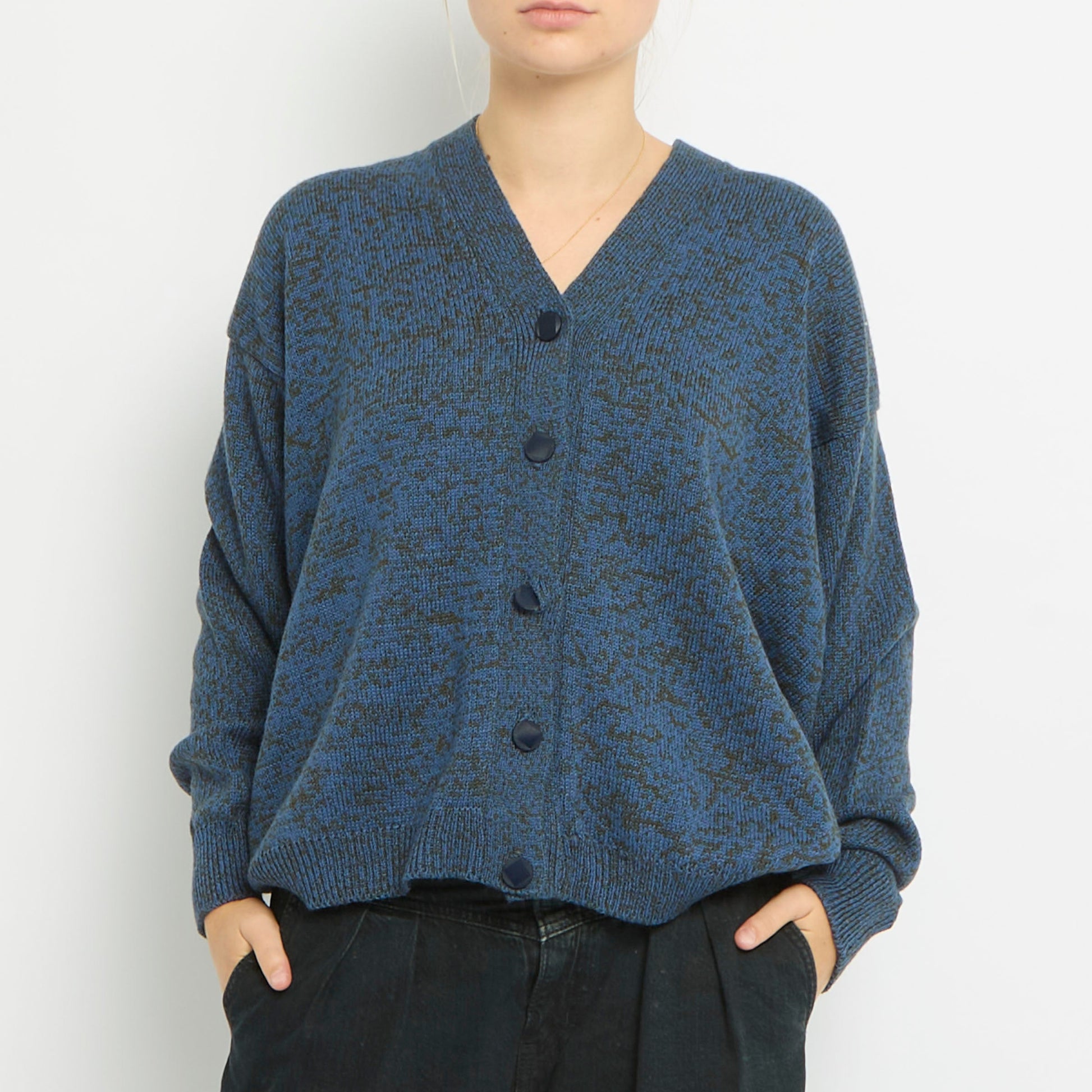 Dappled V-Neck Knitted Cardigan- UK 16