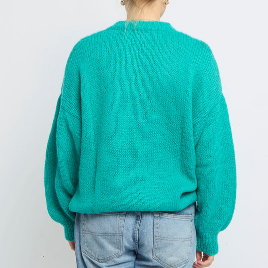 Heavy Knit Round Neck Sweater - UK 16