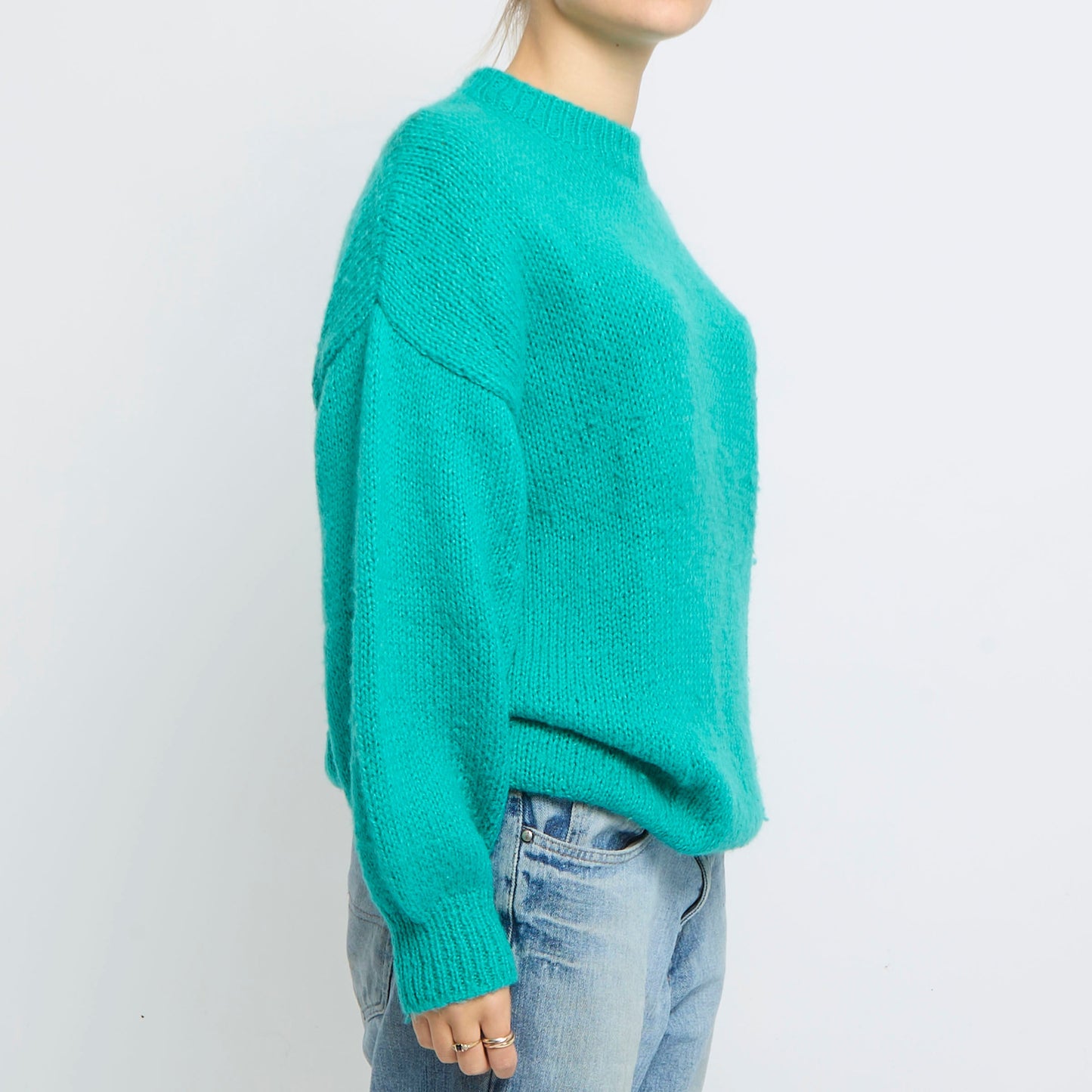 Heavy Knit Round Neck Sweater - UK 16