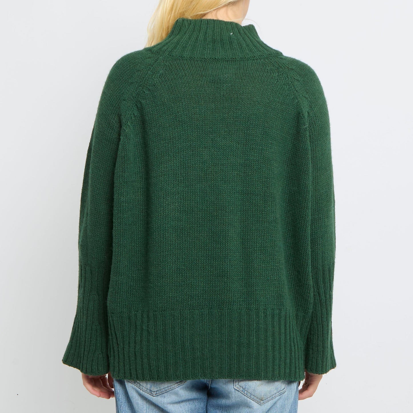 Ribbed Cuffed Turtle Neck Jumper-UK 16