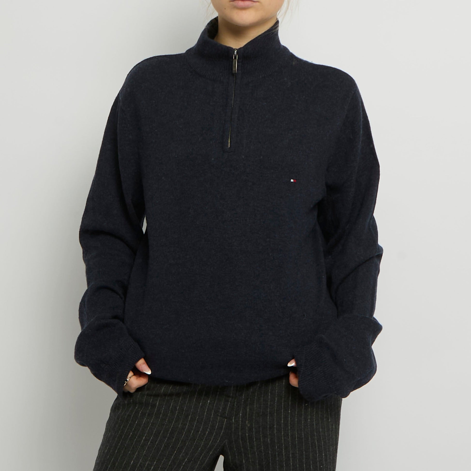 Tommy Hilfiger Quarter Zip Knitted Jumper - UK 16