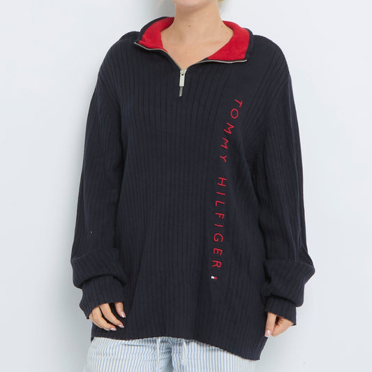 Tommy Hilfiger Spellout 1/4 Zip Sweater - UK 16