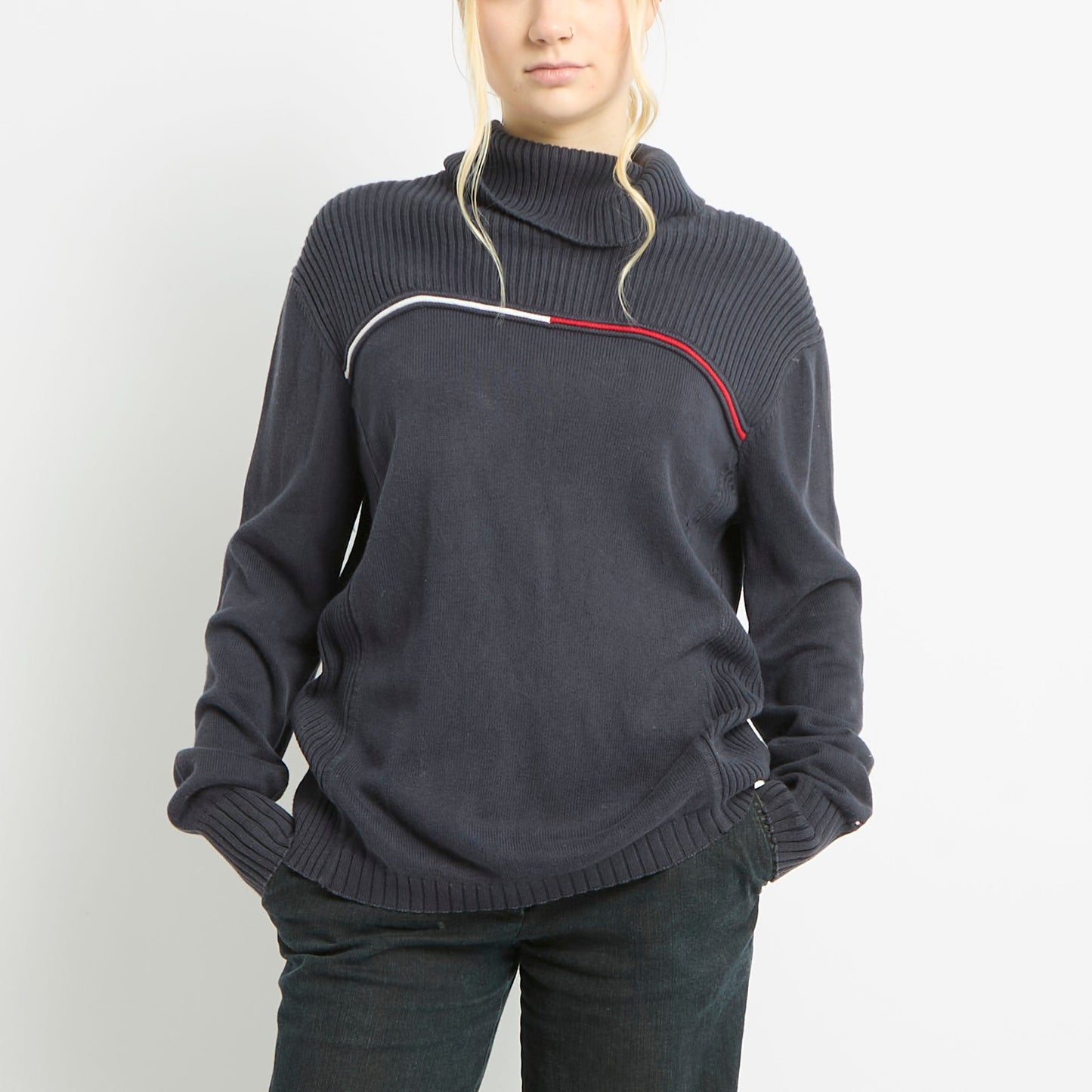 Tommy Hilfiger High Neck Ribbed Jumper - UK 16