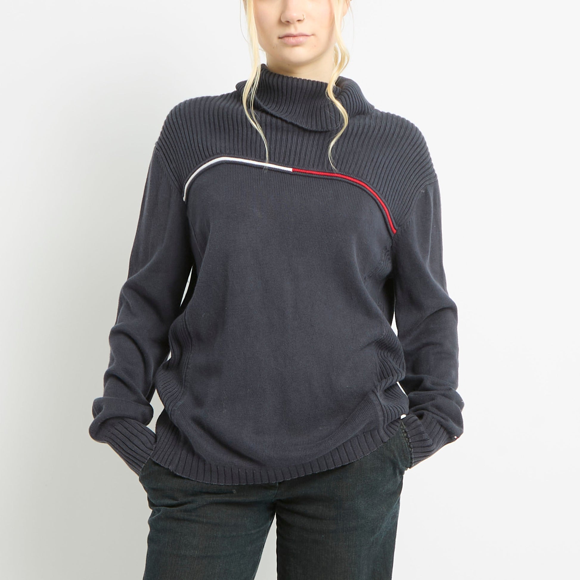 Tommy Hilfiger High Neck Ribbed Jumper - UK 16